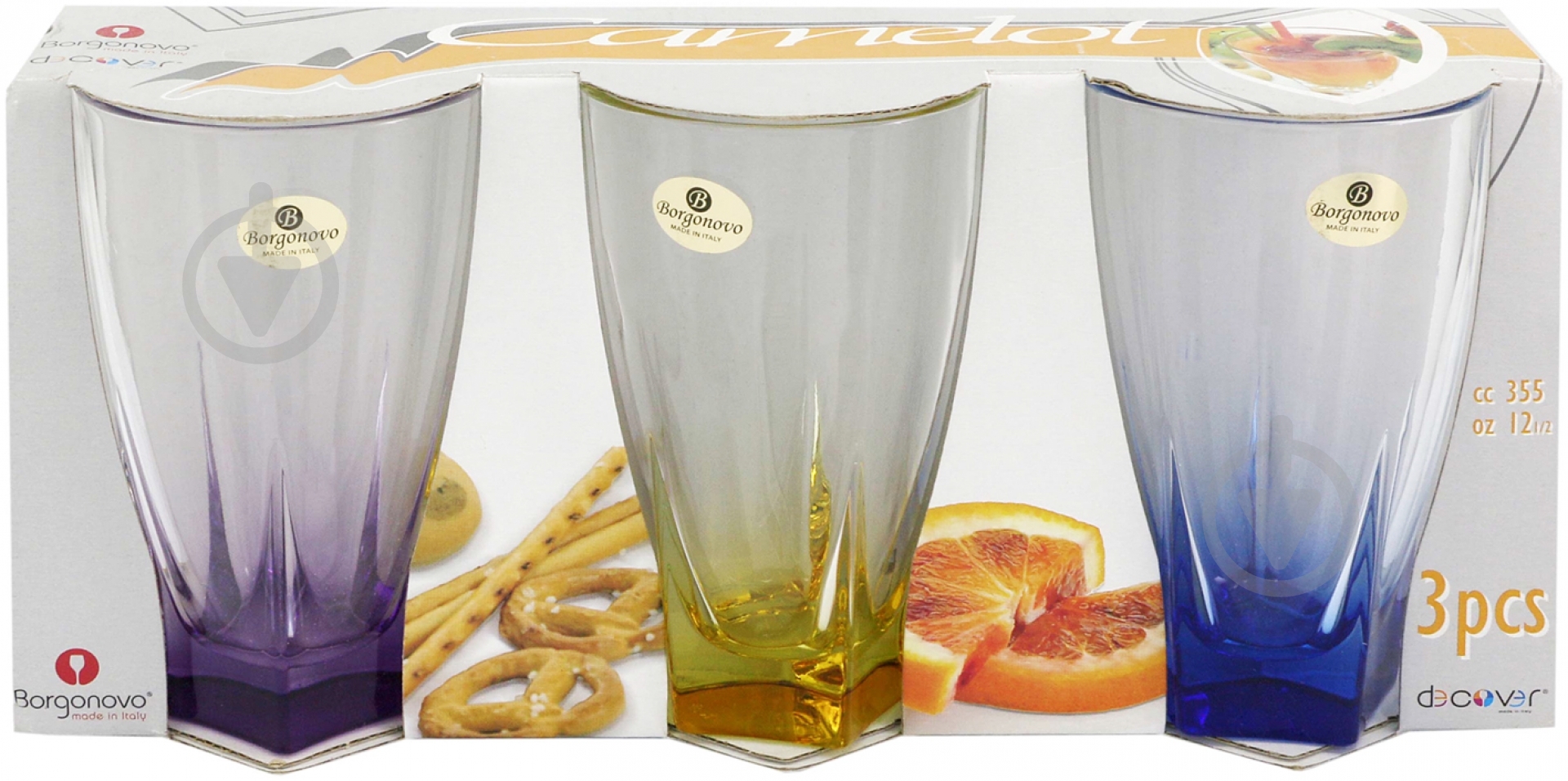 Набор стаканов Borgonovo Camelot OF SPRAYED 61371837Y 355 мл 3 шт. - фото 2 Набор стаканов Borgonovo Camelot OF SPRAYED 61371837Y 355 мл 3 шт. - фото 2