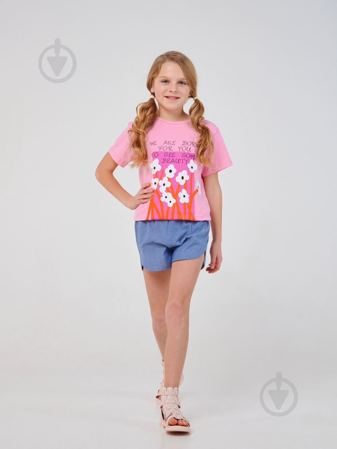 Шорты для девочек Smil 112381 р.140 джинс - фото 3