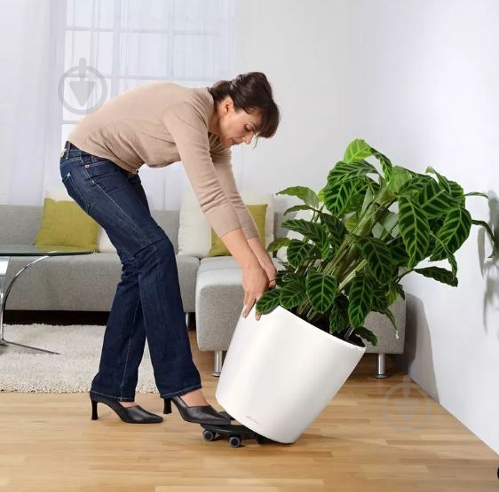 Підставка під вазон Lechuza Classico Quadro на роликах 6 см антрацит - фото 2