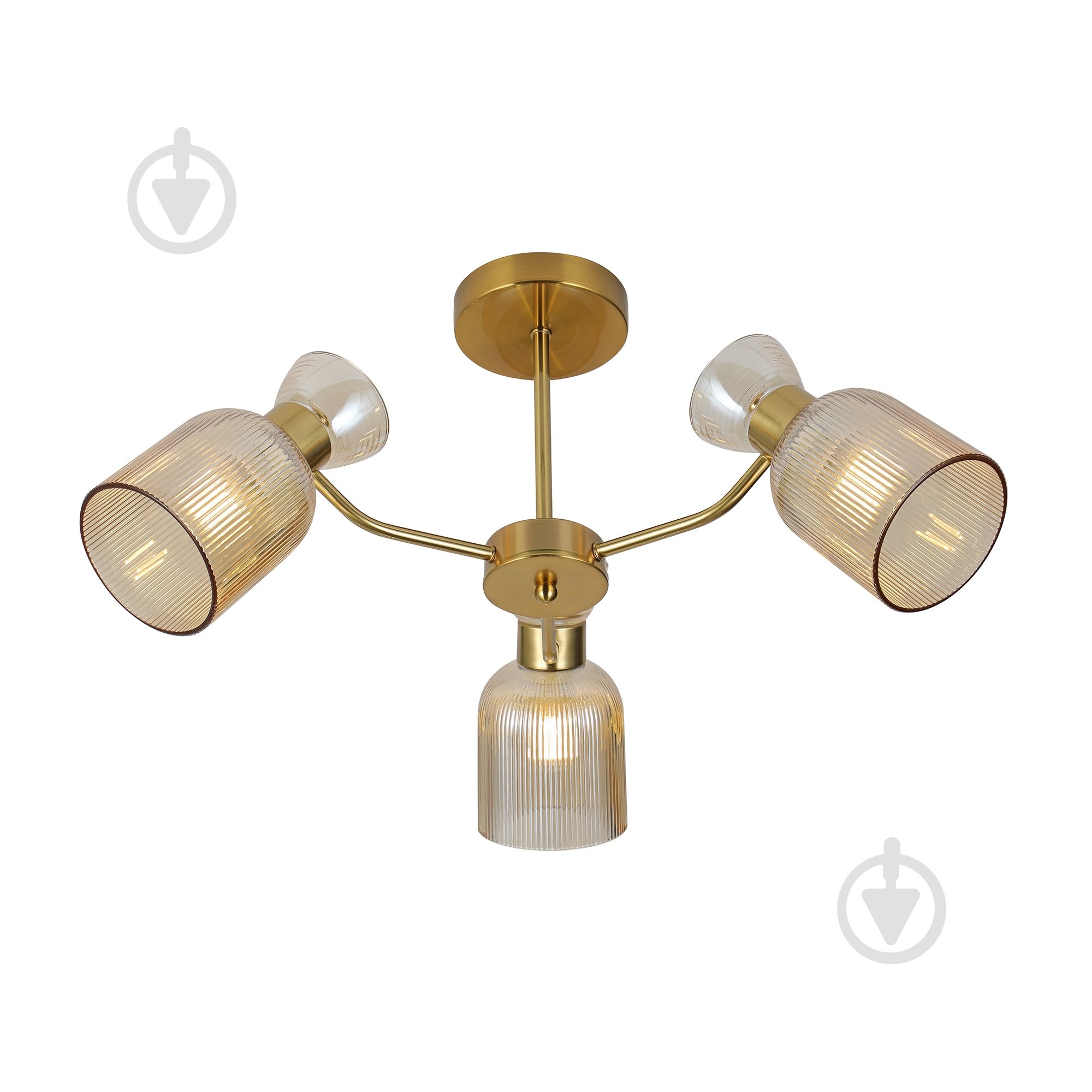 Люстра Miorro Viola 625х300 мм метал/скло 3x40 Вт E14 мідь 51-311-124 - фото 1