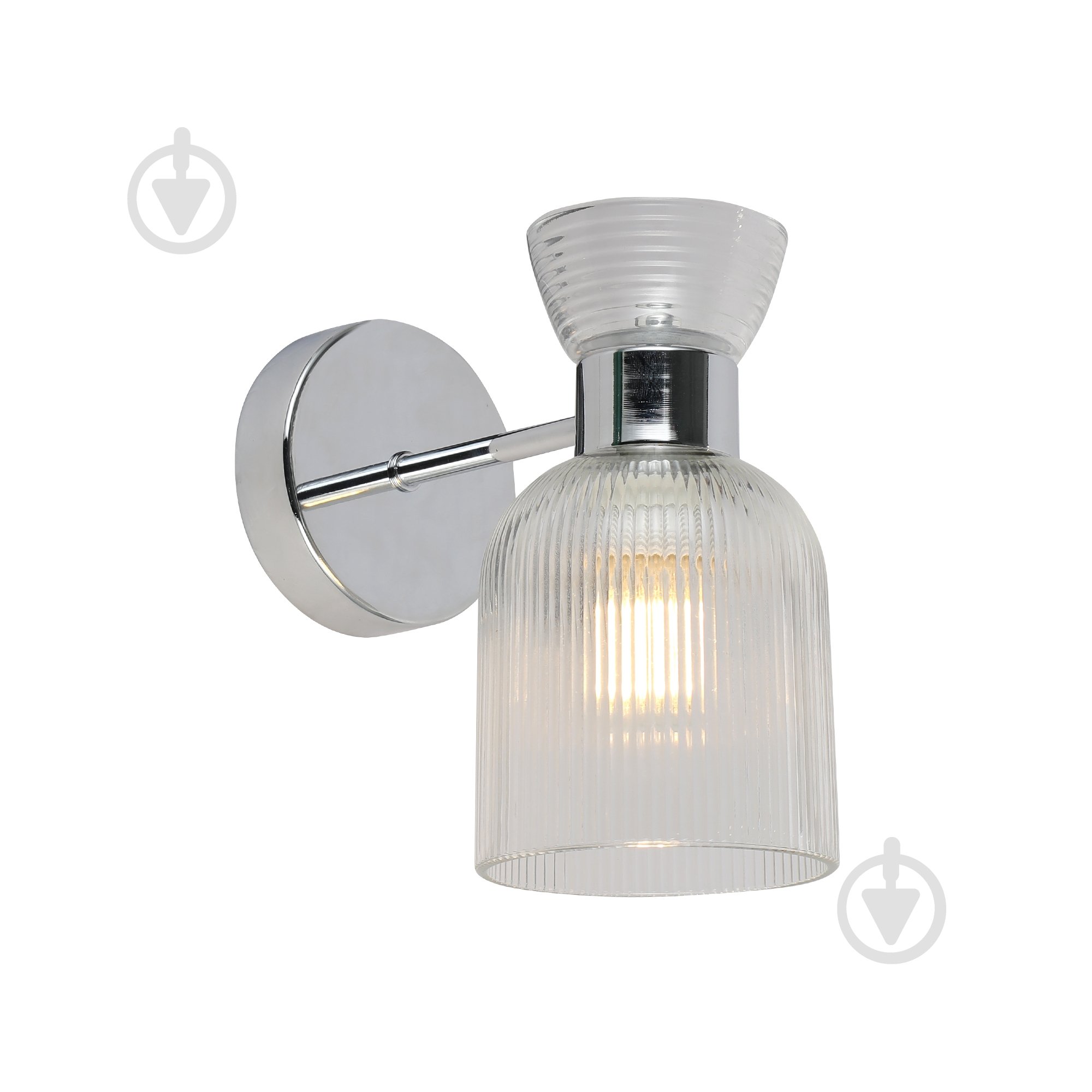 Бра Miorro Viola 190х110х195 мм метал/скло 40 Вт E14 хром 51-311-123 - фото 1 Бра Miorro Viola 190х110х195 мм метал/скло 40 Вт E14 хром 51-311-123 - фото 1