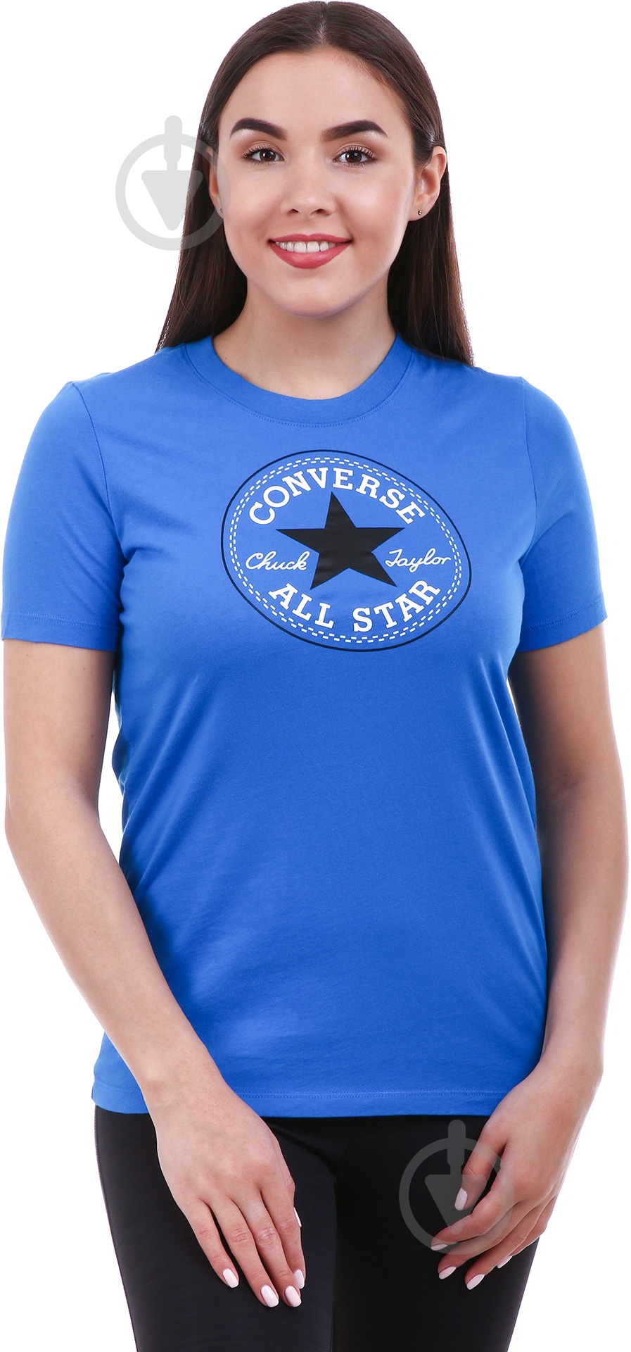 Футболка Converse CORE SOLID CHUCK PATCH CREW 10001124-430 р.XS синий - фото 1