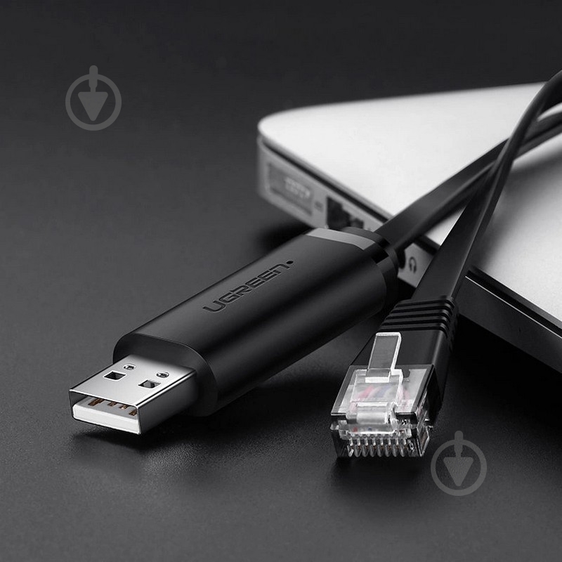 Дата-кабель UGREEN CM204 USB-A to RJ45 Console Cable 1 м черный (50773) - фото 2