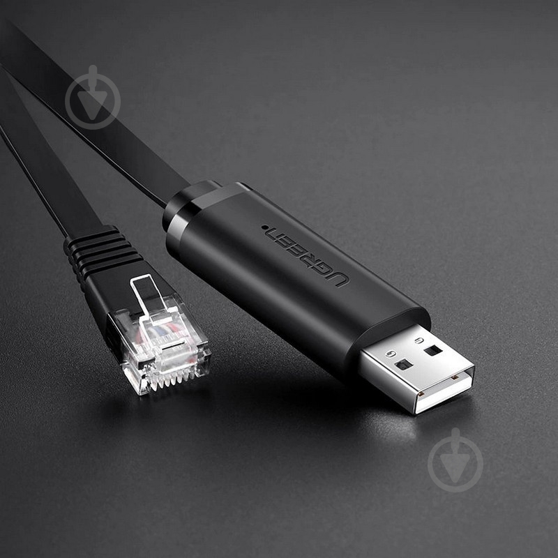 Дата-кабель UGREEN CM204 USB-A to RJ45 Console Cable 1 м черный (50773) - фото 5