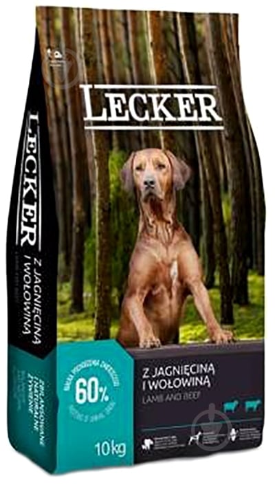 Leckerページ ᐉ Корм сухий Lecker для дорослих собак з бараниною та яловичиною