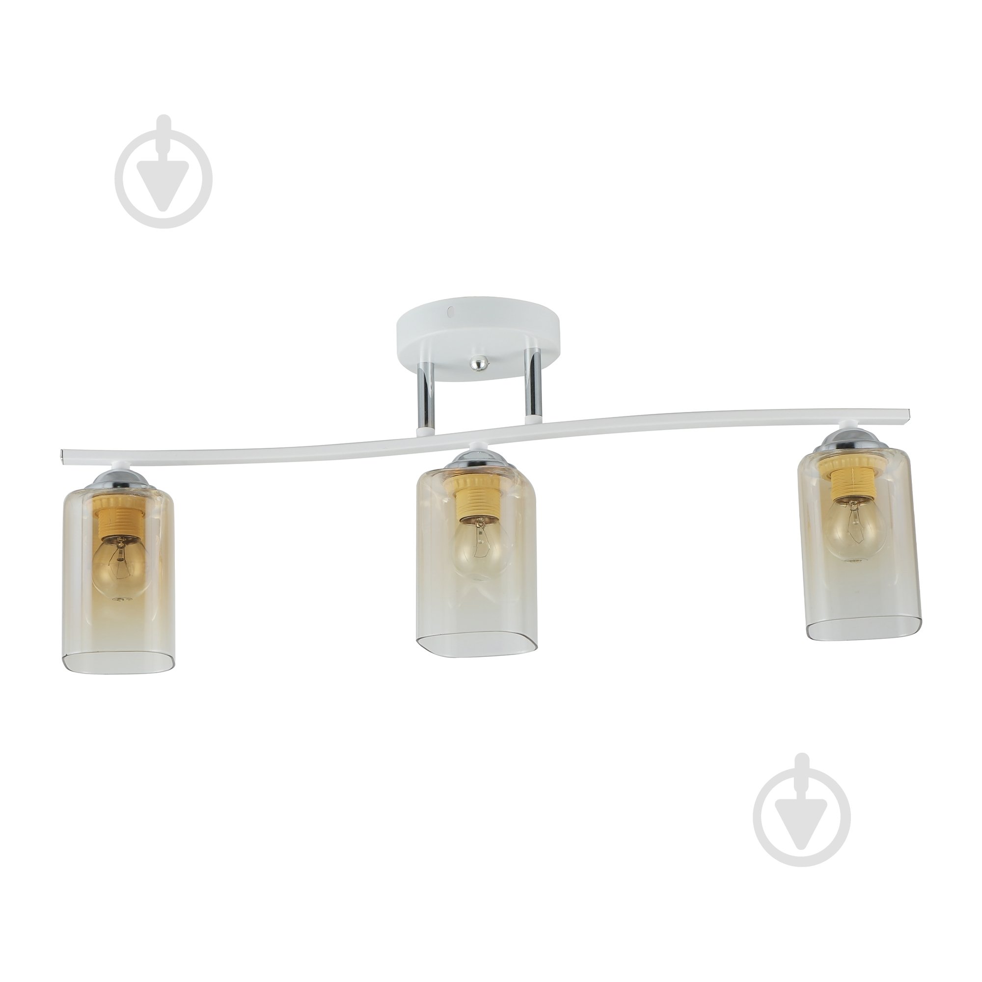 Люстра Miorro Rocco 600х120х230 мм металл/стекло 3x40 Вт E27 белый/хром 51-311-128 - фото 2