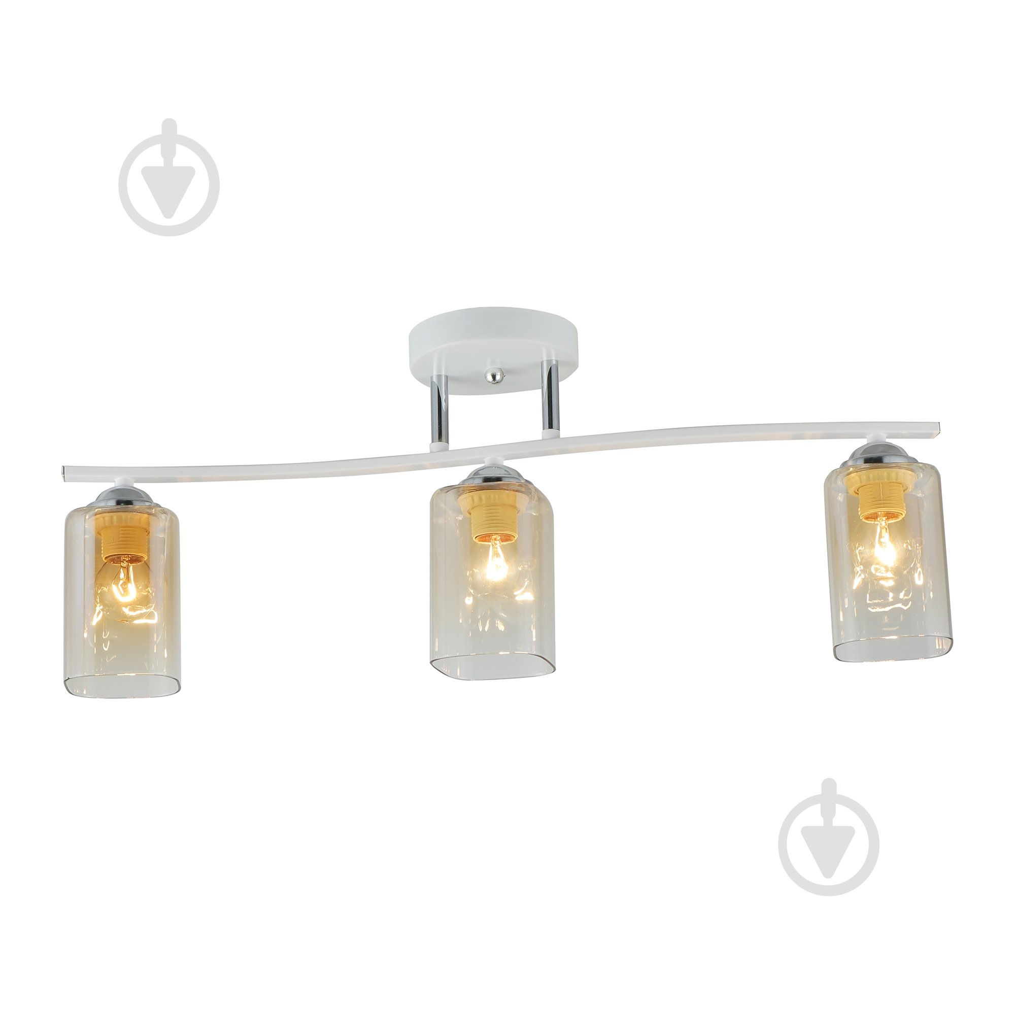 Люстра Miorro Rocco 600х120х230 мм металл/стекло 3x40 Вт E27 белый/хром 51-311-128 - фото 1