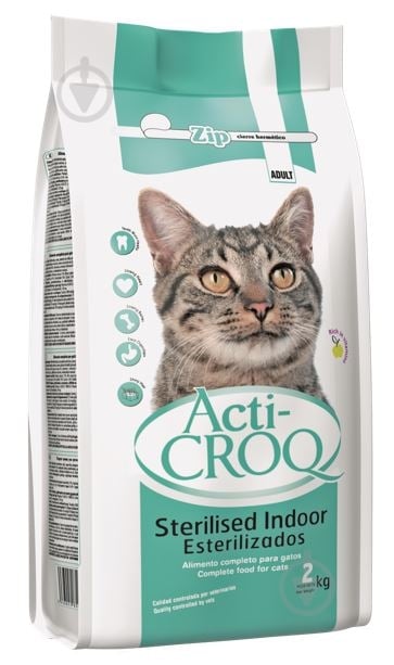 Корм сухой ActiCROQ Sterilised Indor курица 2 кг - фото 1