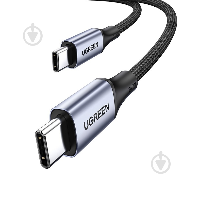 Кабель UGREEN US535 USB-C to USB-C 240W PD Fast Charging Cable 2 м space gray (90440) - фото 3 Кабель UGREEN US535 USB-C to USB-C 240W PD Fast Charging Cable 2 м space gray (90440) - фото 3