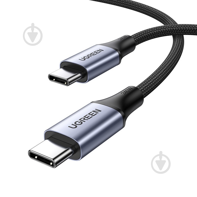 Кабель UGREEN US535 USB-C to USB-C 240W PD Fast Charging Cable 2 м space gray (90440) - фото 2 Кабель UGREEN US535 USB-C to USB-C 240W PD Fast Charging Cable 2 м space gray (90440) - фото 2