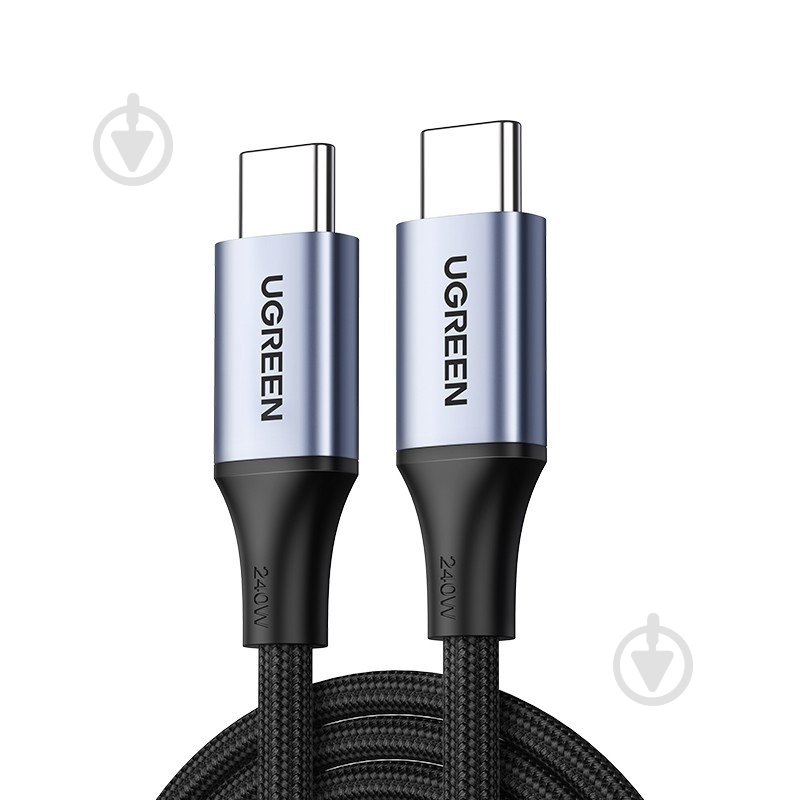 Кабель UGREEN US535 USB-C to USB-C 240W PD Fast Charging Cable 2 м space gray (90440) - фото 1 Кабель UGREEN US535 USB-C to USB-C 240W PD Fast Charging Cable 2 м space gray (90440) - фото 1