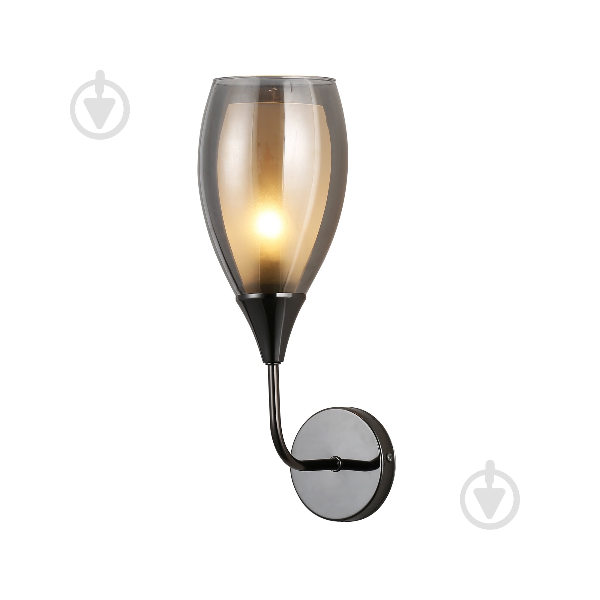 Бра Miorro Elena 160х115х350 мм металл/стекло 40 Вт E14 черный 51-311-140 - фото 1 Бра Miorro Elena 160х115х350 мм металл/стекло 40 Вт E14 черный 51-311-140 - фото 1