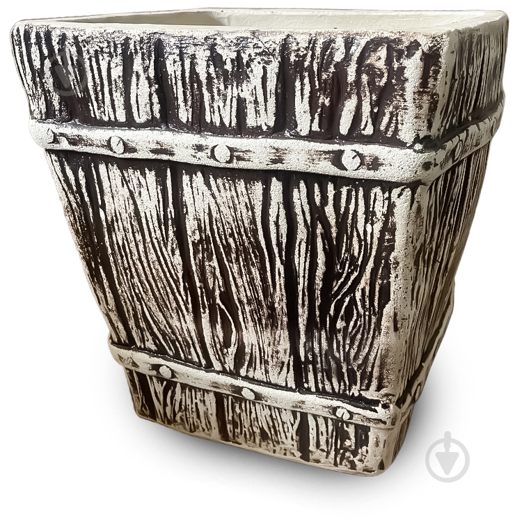 Горшок посадочный шамот Савва квадратный античный коричневый с белым 30 л Наша Кераміка - фото 1 Горшок посадочный шамот Савва квадратный античный коричневый с белым 30 л Наша Кераміка - фото 1