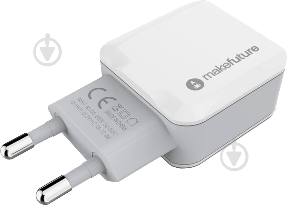 Мережевий зарядний пристрій MakeFuture 2A White MCW-21WH - фото 2