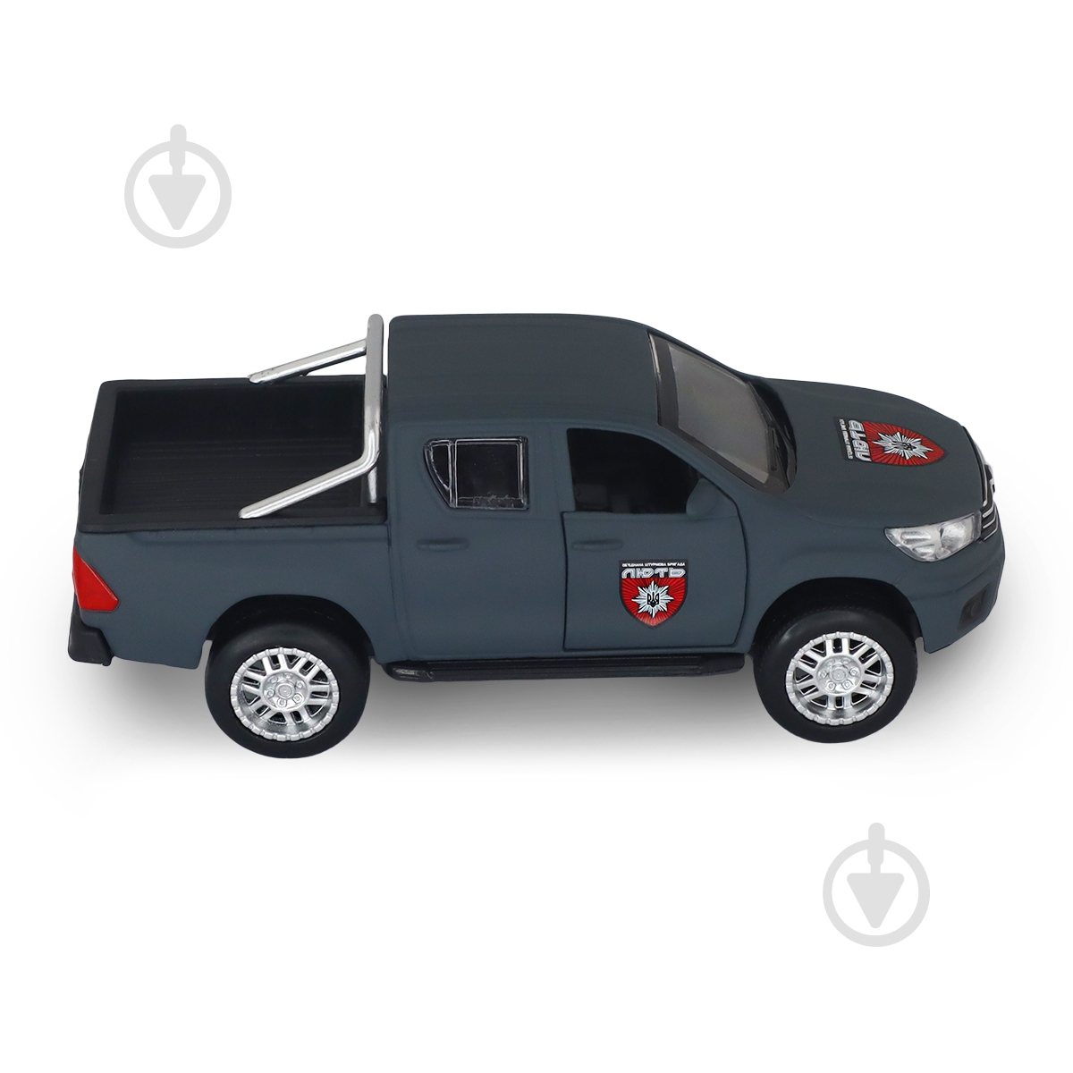 Автомодель TechnoDrive 1:32 серии "Шевроны Героев" – TOYOTA HILUX – "ОШБр НПУ "ЯРОСТЬ" KM6118F - фото 6