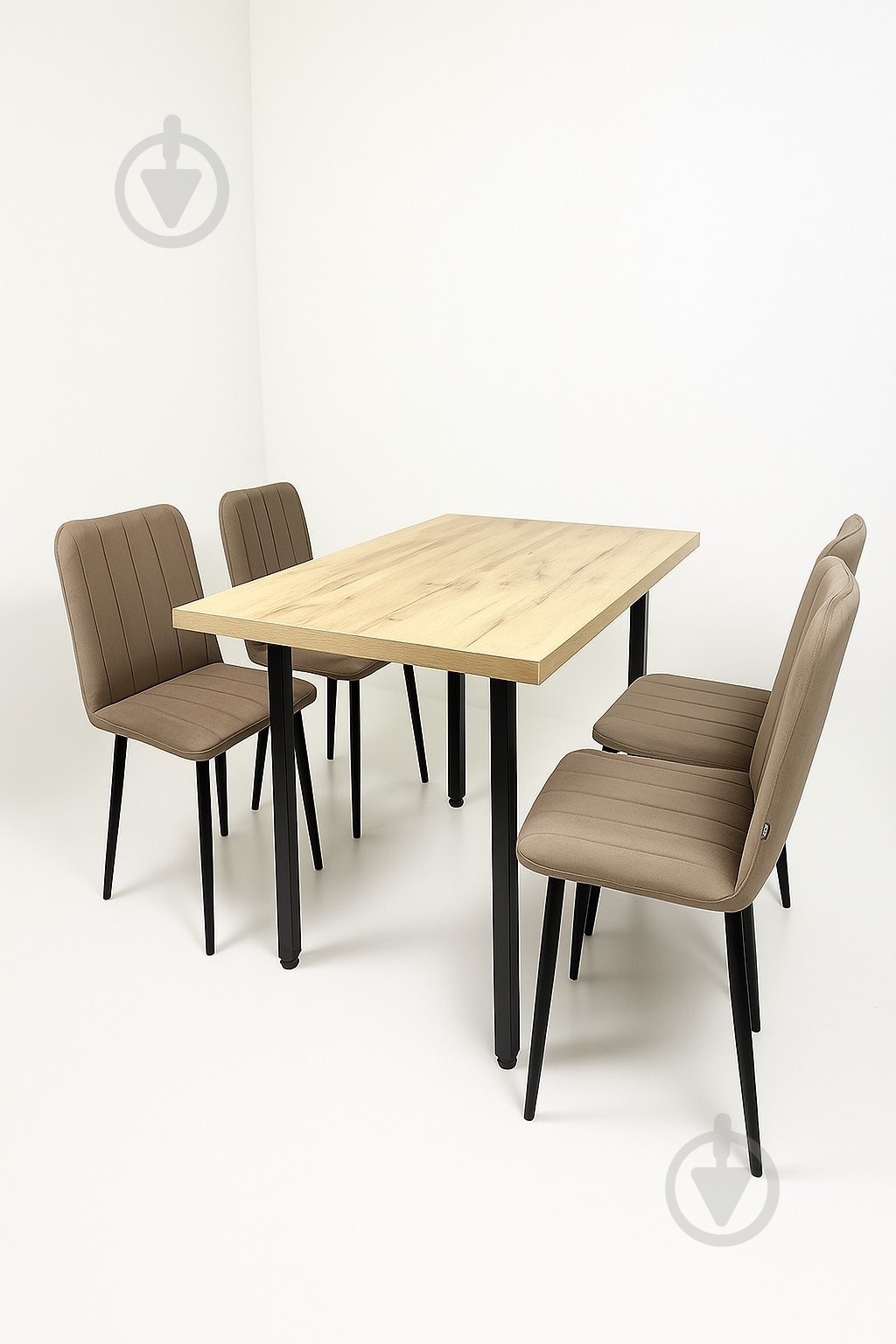 Стул TWINSANN Міо 450x600x830 мм (ножки конусные металл) бежевый / черный - фото 3