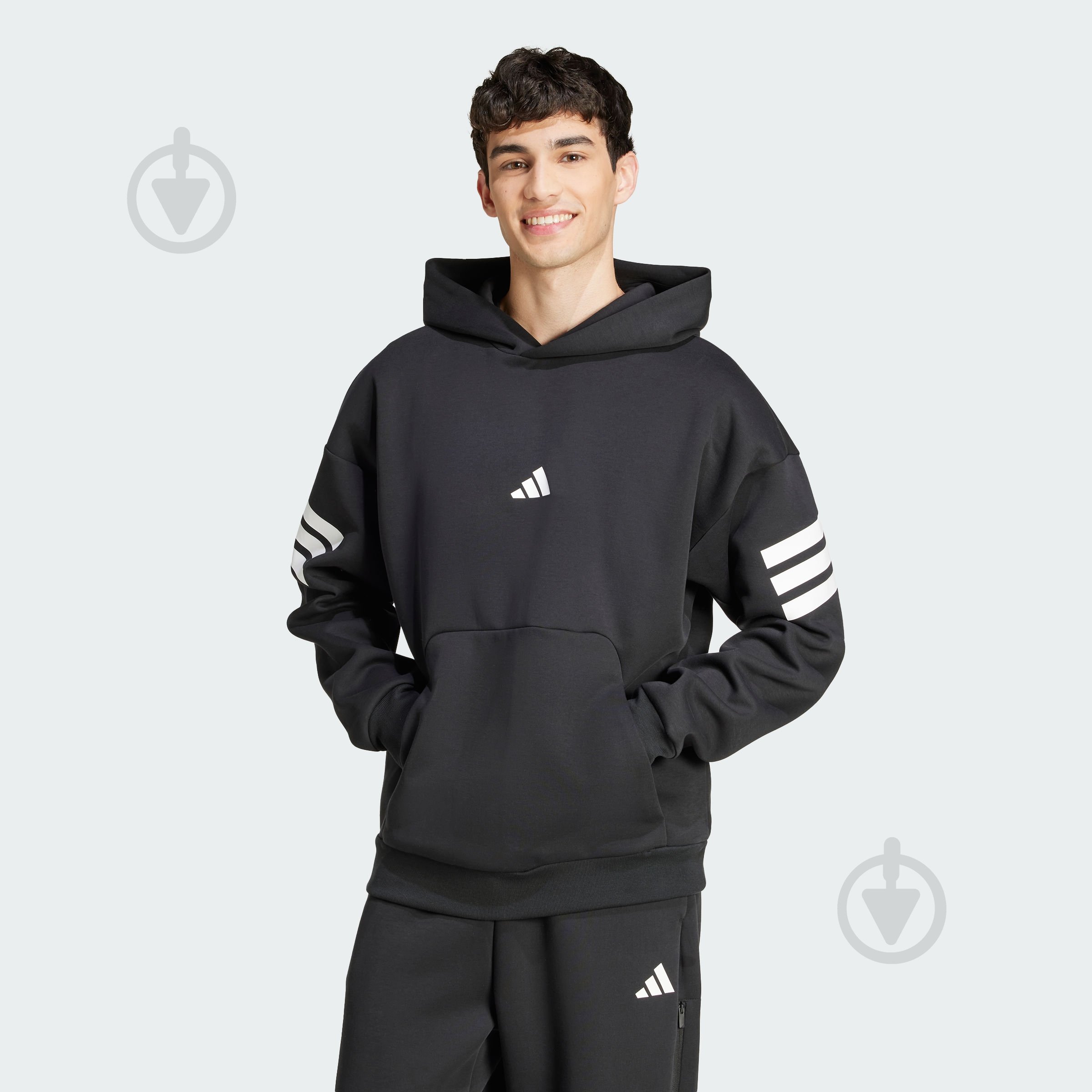 Джемпер Adidas M FI 3S HD JD4838 р.S чорний - фото 1 Джемпер Adidas M FI 3S HD JD4838 р.S чорний - фото 1