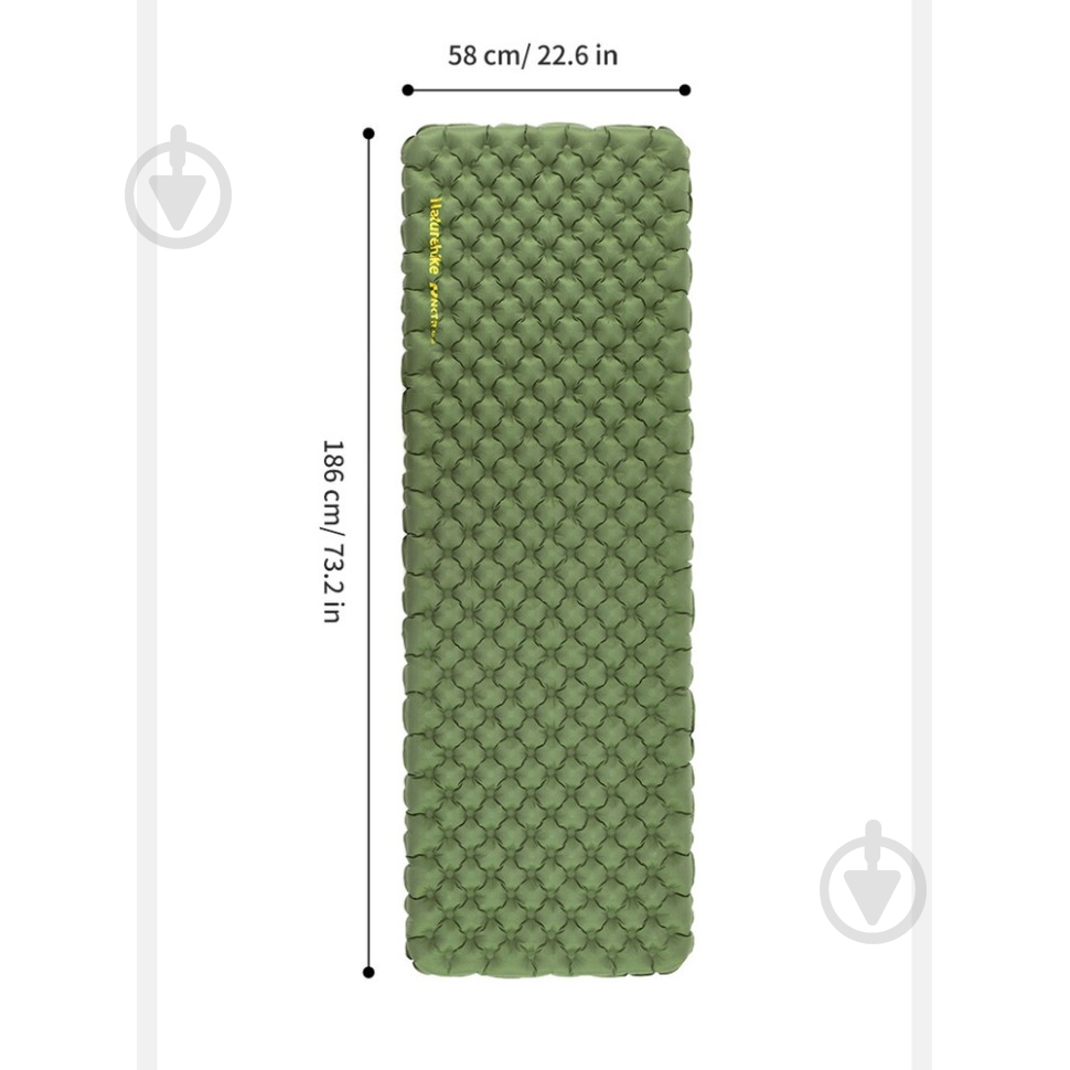 Матрас Naturehike надувной сверхлегкий прямоугольный зеленый 186 см. 6976023926808 186x58 см - фото 5 Матрас Naturehike надувной сверхлегкий прямоугольный зеленый 186 см. 6976023926808 186x58 см - фото 5