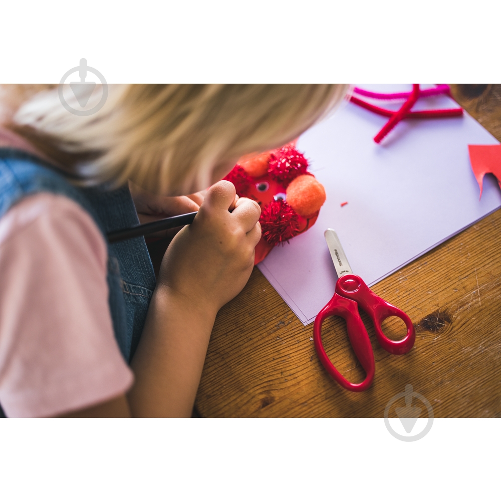 Ножницы детские красные 13 см Fiskars - фото 3