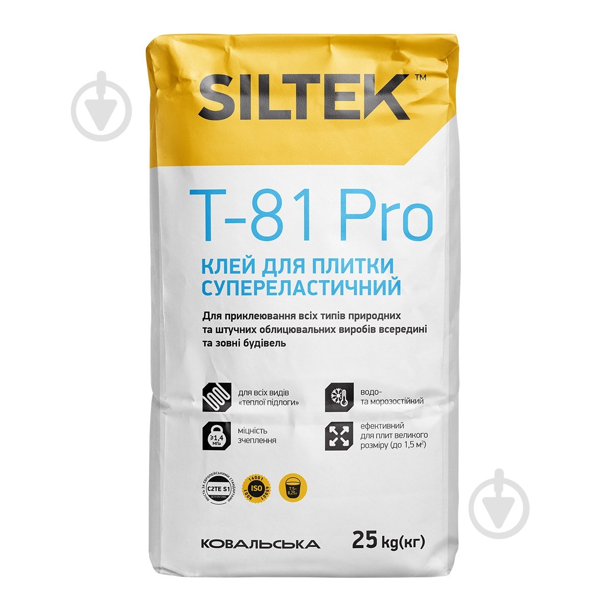 Клей для плитки Siltek T-81 Pro суперэластичный 25 кг - фото 1