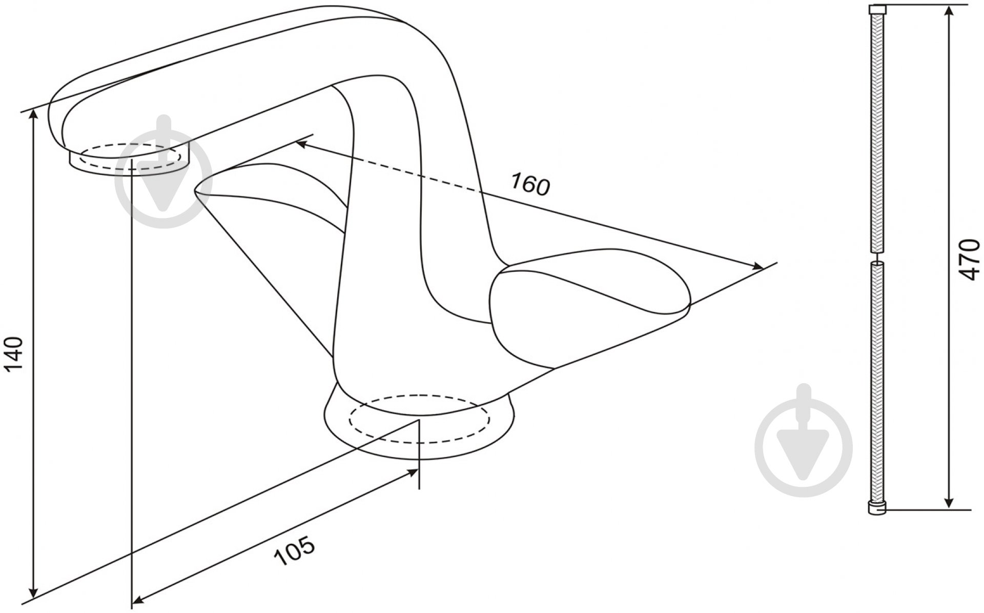 Смеситель для умывальника Tango Orhidea-01 - фото 2 Смеситель для умывальника Tango Orhidea-01 - фото 2