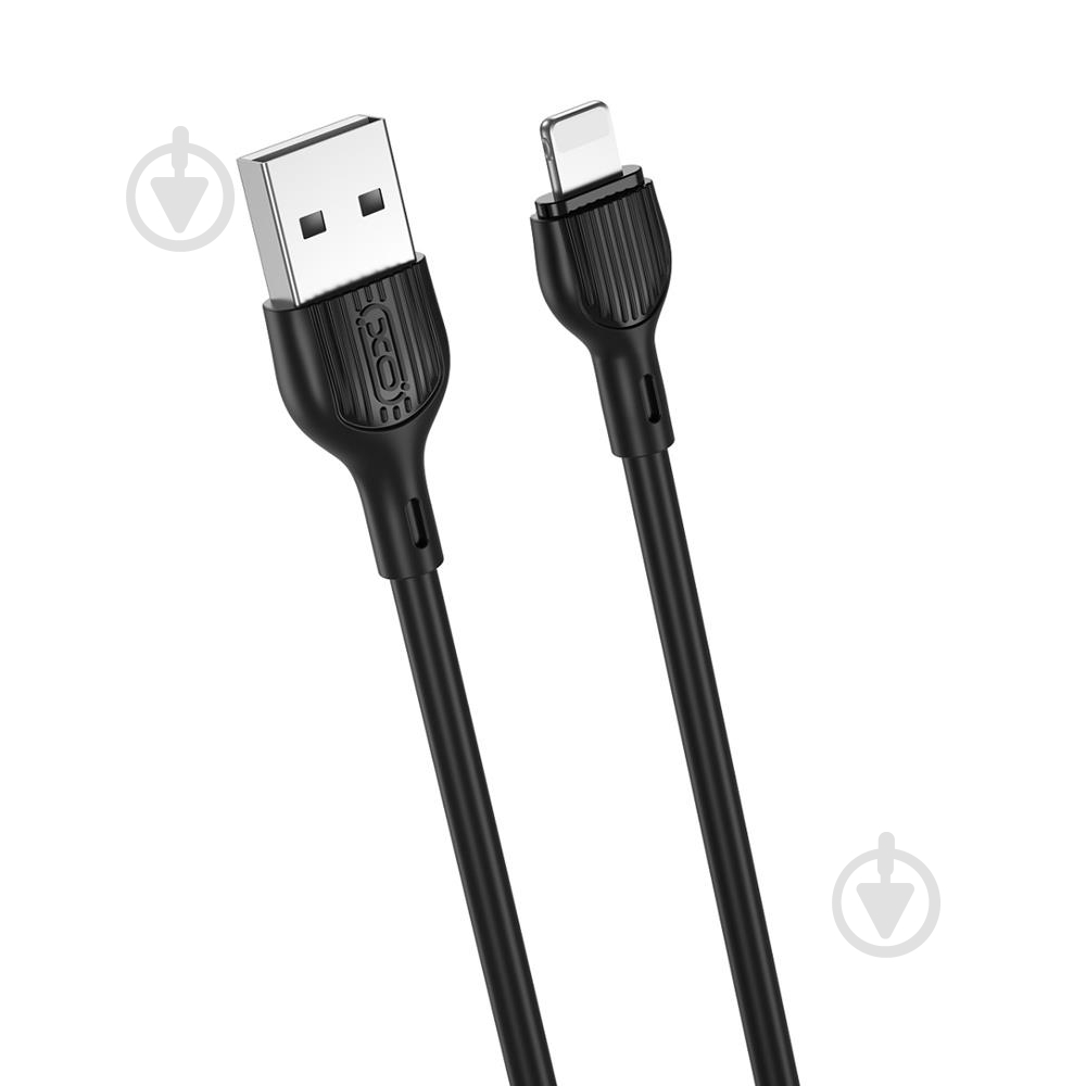 Кабель Xo NB200 2.1A USB Cable for Lightning 1 м black (6920680877980) - фото 1