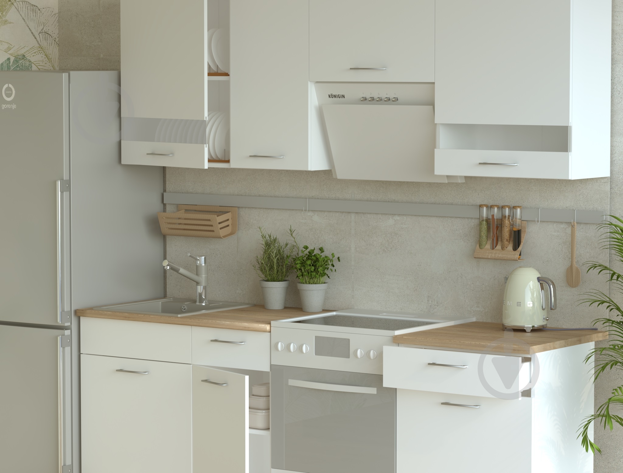 Кухня Doros Doros Лея альба белый ЛДСП 2,2 м - фото 4 Кухня Doros Doros Лея альба белый ЛДСП 2,2 м - фото 4