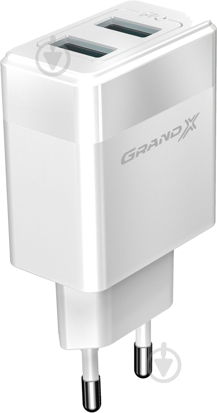 Зарядний пристрій Grand-X CH-50W 2USB 5V 2,4A White - фото 3 Зарядний пристрій Grand-X CH-50W 2USB 5V 2,4A White - фото 3