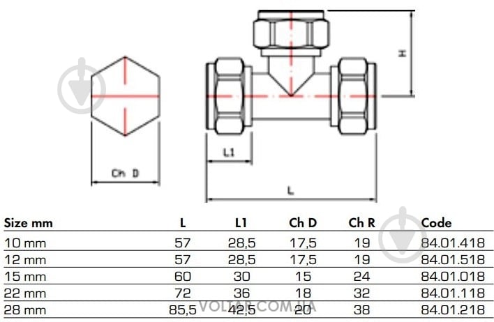 Тройник COMISA зажимной O15 - фото 2 Тройник COMISA зажимной O15 - фото 2