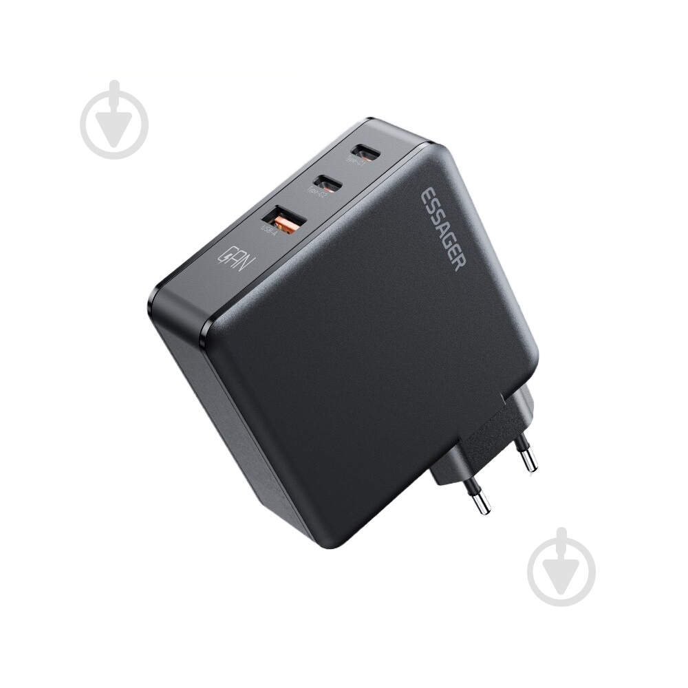 Зарядное устройство Essager Advance 140W GaN Travel Charger 2 C + USB A EU Black (ECT2CA-ZCB01-Z) - фото 2
