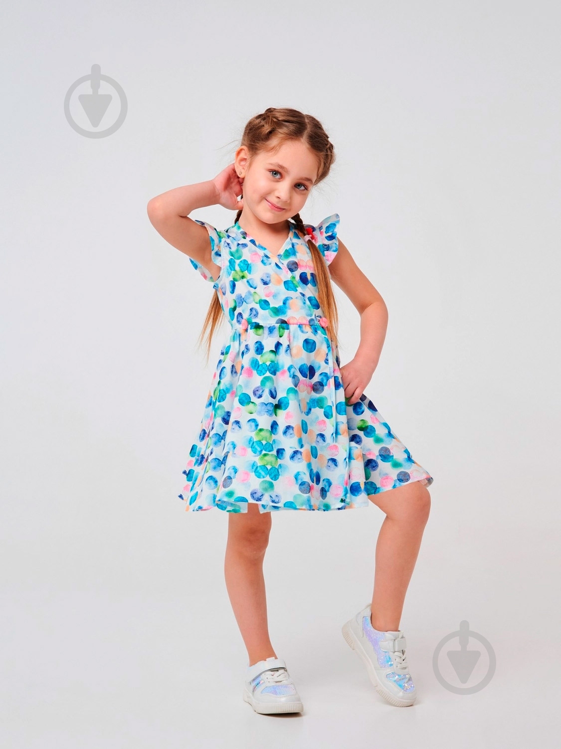Платье Smil Шарики 120351 р.110 разноцветный - фото 1 Платье Smil Шарики 120351 р.110 разноцветный - фото 1