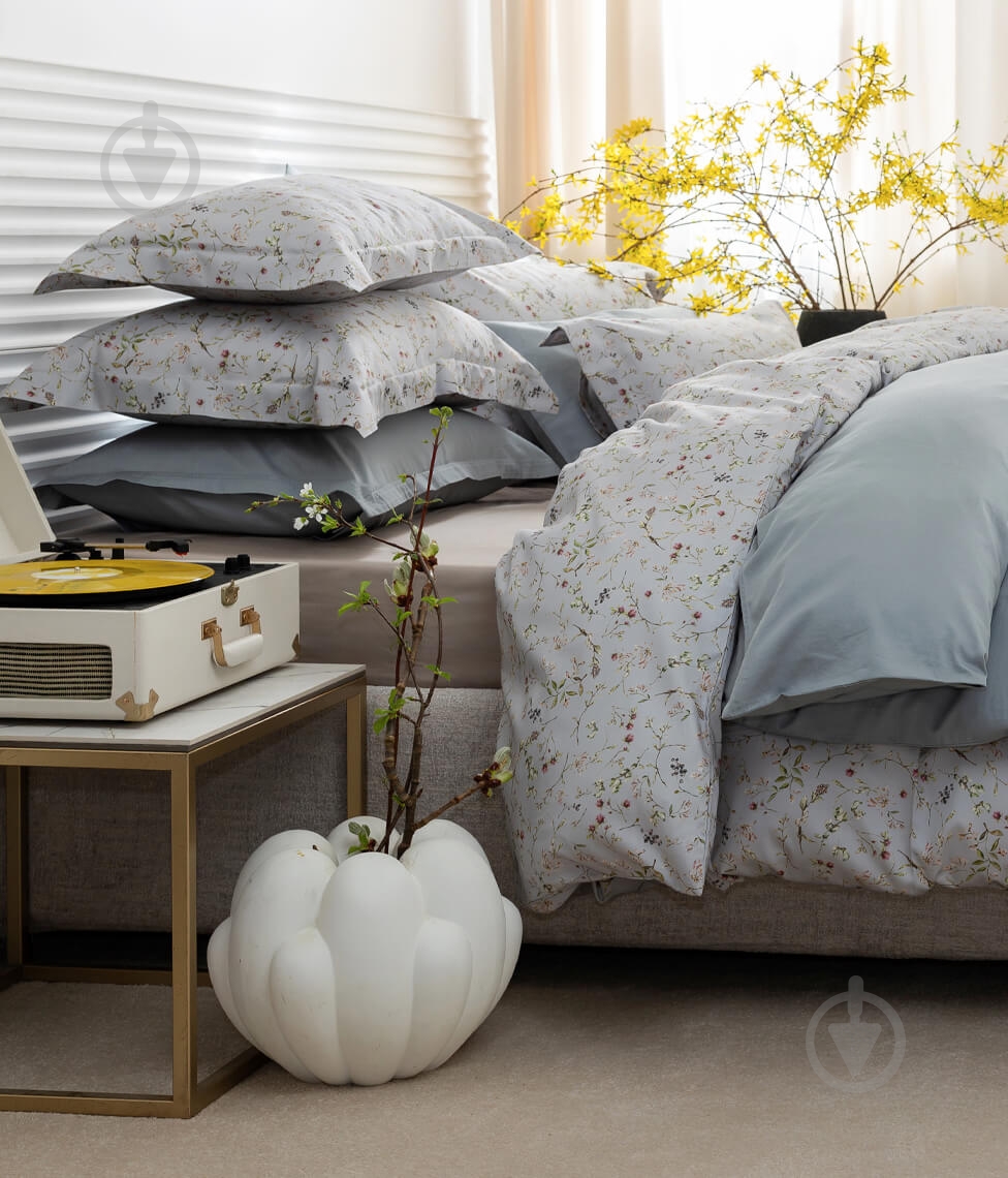 Комплект постільної білизни Нerbary Light Grey 2 світло-сірий Decoflux - фото 2 Комплект постільної білизни Нerbary Light Grey 2 світло-сірий Decoflux - фото 2