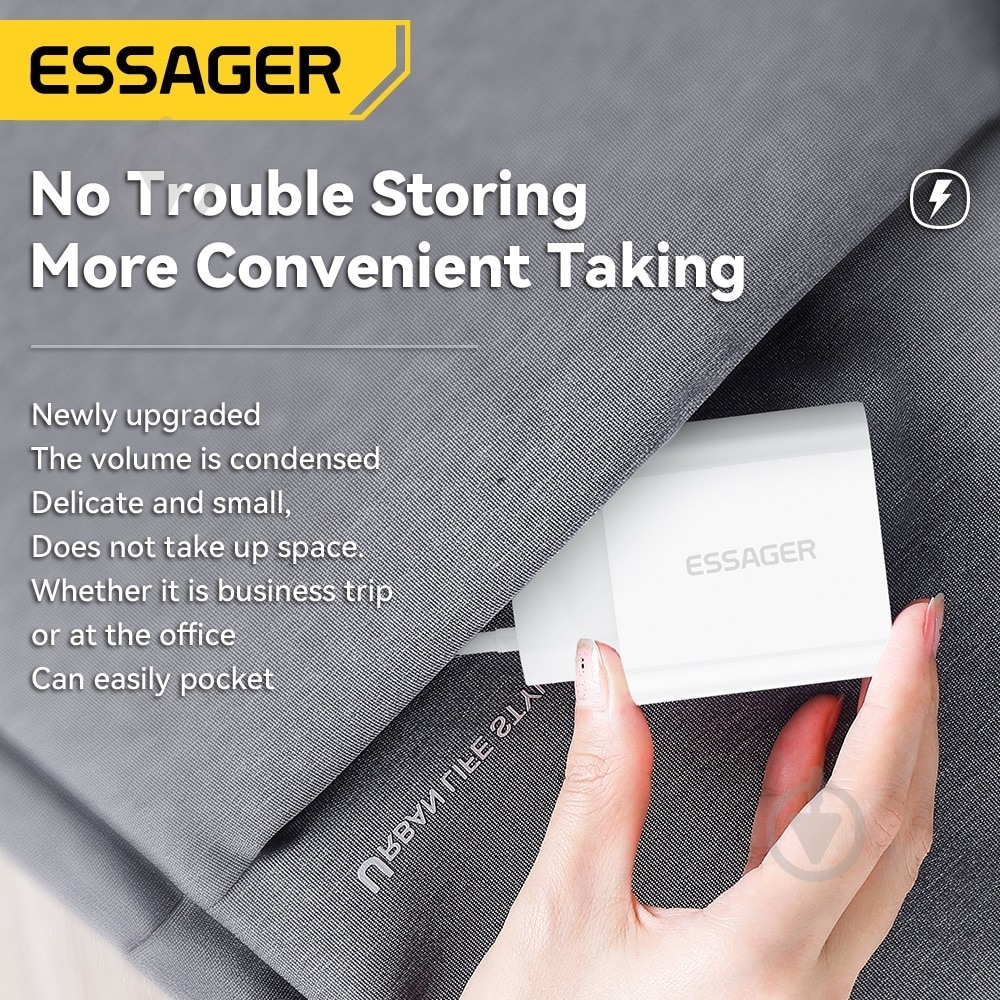 Зарядное устройство Essager Сетевое зарядное устройство Essager Vanjane Travel Phone Charger Set PD20W EU (ECTC-FJB02-P) - фото 3 Зарядное устройство Essager Сетевое зарядное устройство Essager Vanjane Travel Phone Charger Set PD20W EU (ECTC-FJB02-P) - фото 3