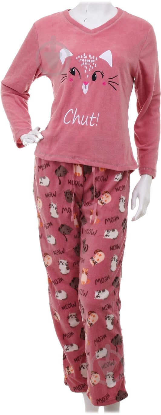 Костюм домашній жіночий La Nuit Home Meow Cat р. L рожевий - фото 2