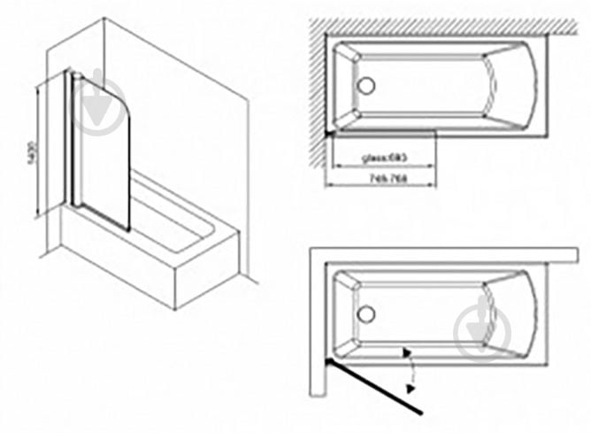 Штора Koller Pool 1 елемент 75х140 правобічна - фото 4