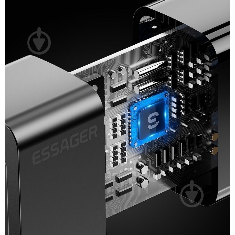 Зарядний пристрій Essager Pinchen 33W Travel Phone Charger USB A + TYPE C EU Black (ECTAC-PCB01-P) - фото 10 Зарядний пристрій Essager Pinchen 33W Travel Phone Charger USB A + TYPE C EU Black (ECTAC-PCB01-P) - фото 10