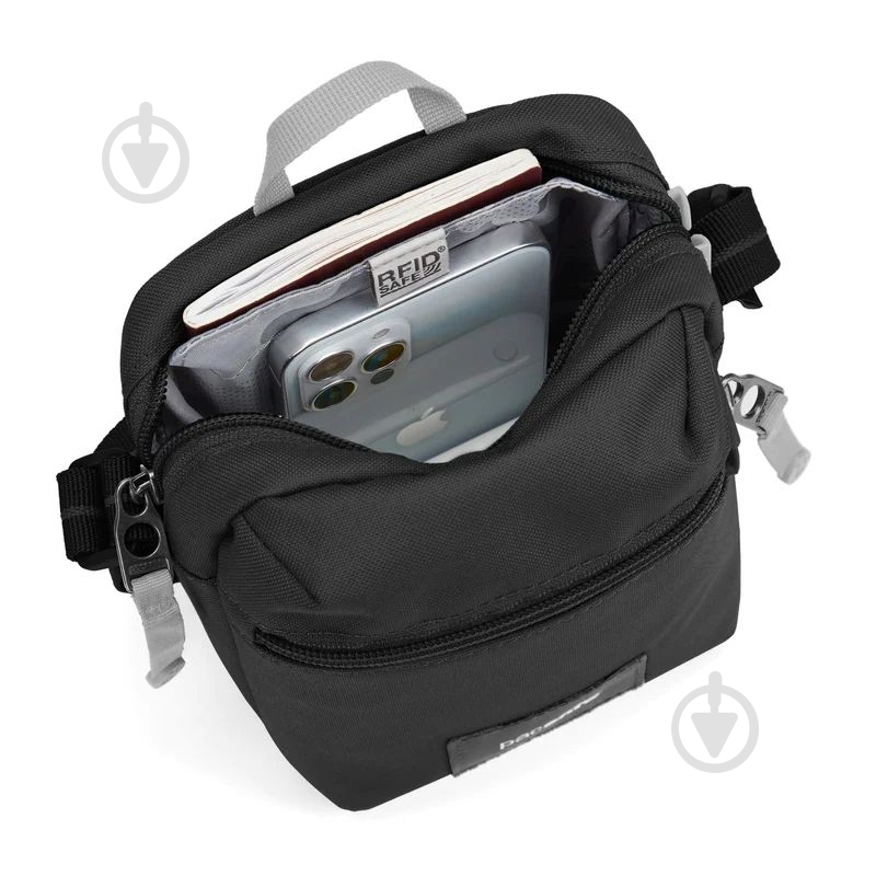 Сумка через плече Pacsafe GO Micro Crossbody 1,5 л чорний - фото 4