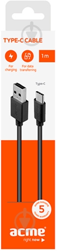 Кабель Acme USB Type-C – USB 2 м черный (4770070879160) CB1042 - фото 3 Кабель Acme USB Type-C – USB 2 м черный (4770070879160) CB1042 - фото 3