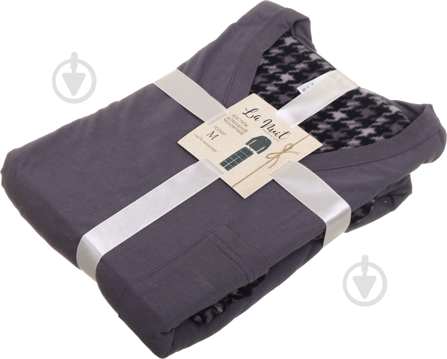 Костюм домашний мужской La Nuit Basic Check р. L светло-серый - фото 6