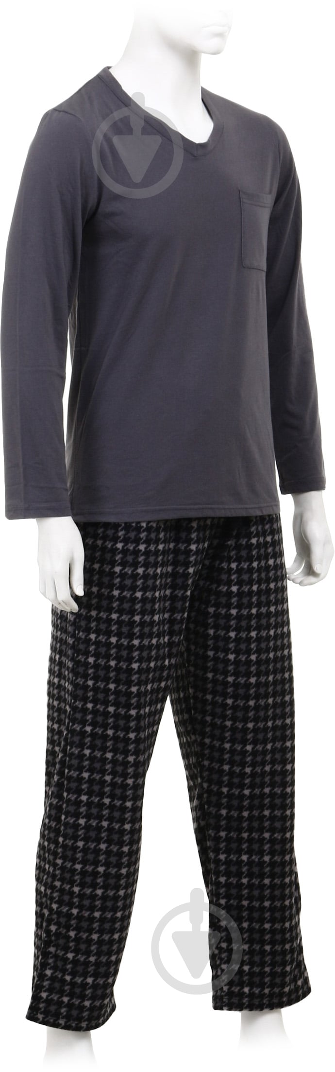 Костюм домашний мужской La Nuit Basic Check р. M светло-серый - фото 1