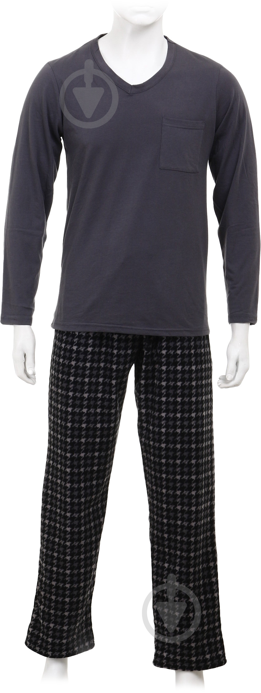 Костюм домашний мужской La Nuit Basic Check р. M светло-серый - фото 2