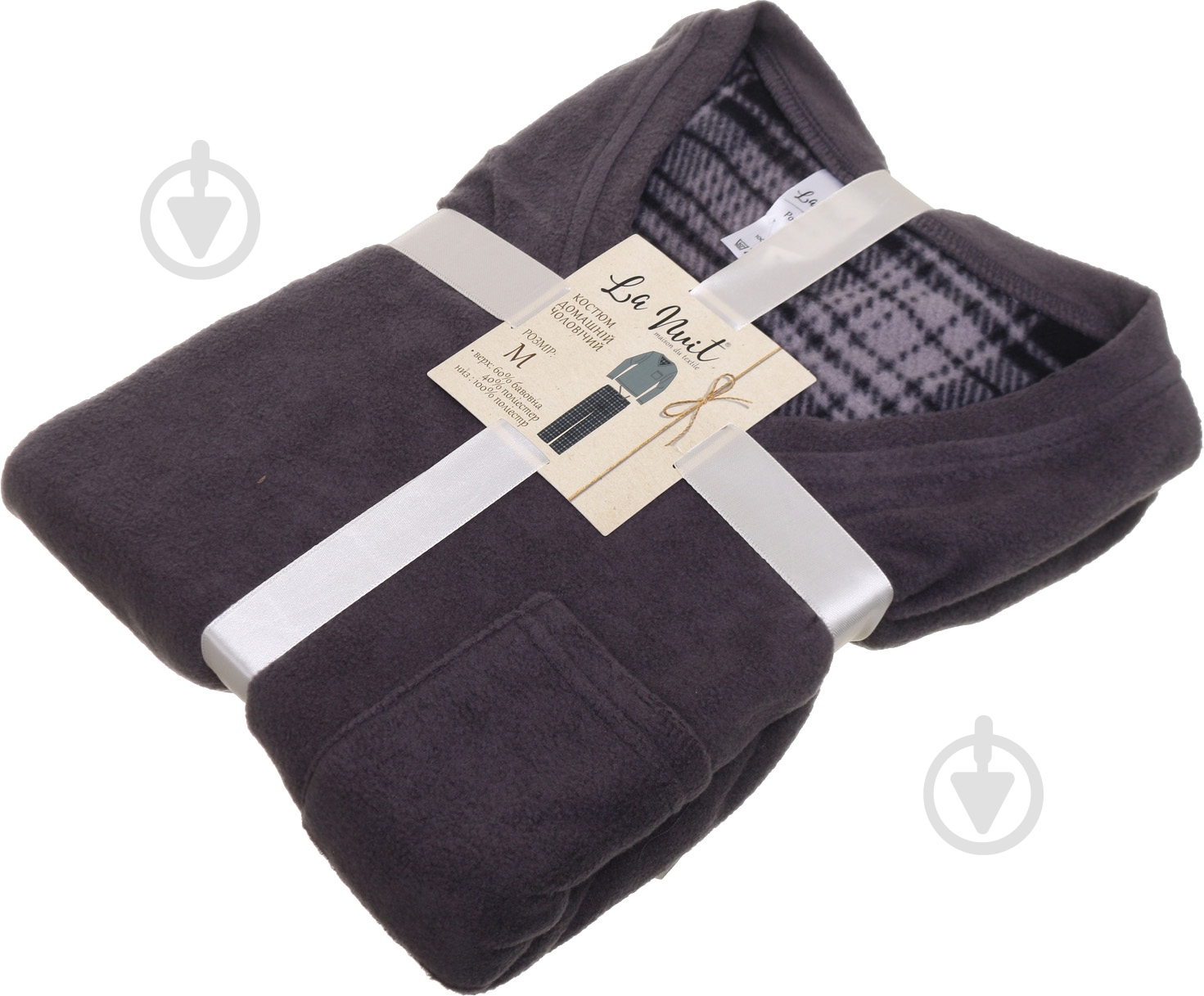 Костюм домашній чоловічий La Nuit Basic Check р. XL сірий - фото 6