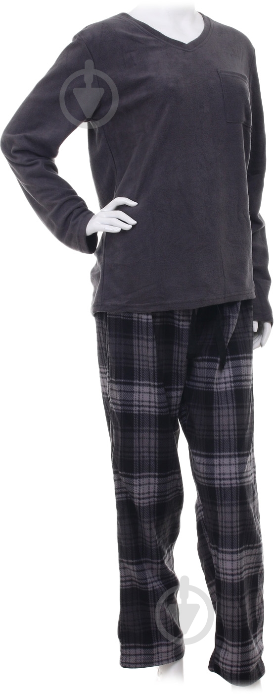 Костюм домашній чоловічий La Nuit Basic Check р. XL сірий - фото 1