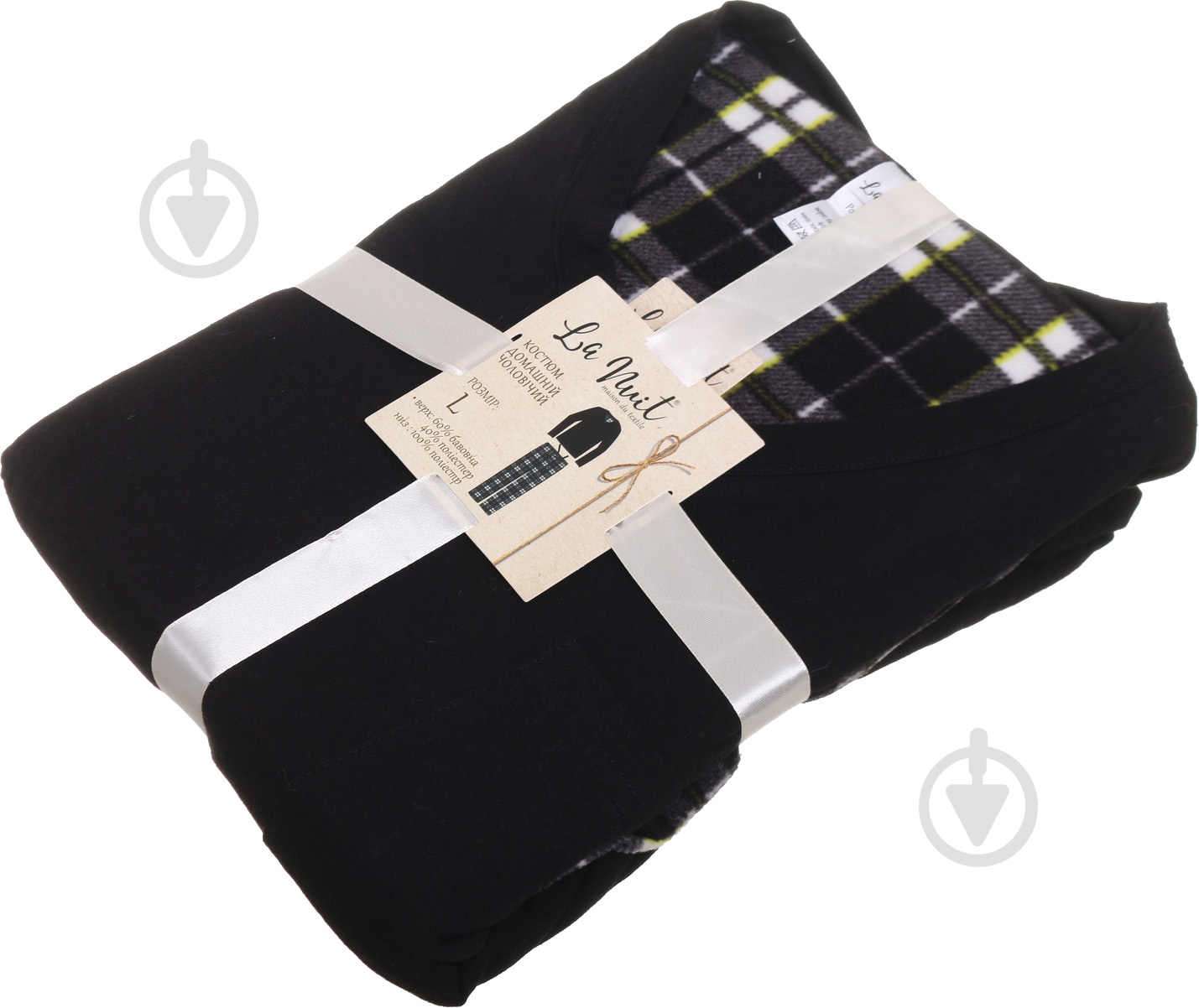 Костюм домашний мужской La Nuit Basic Check р. M черный - фото 6