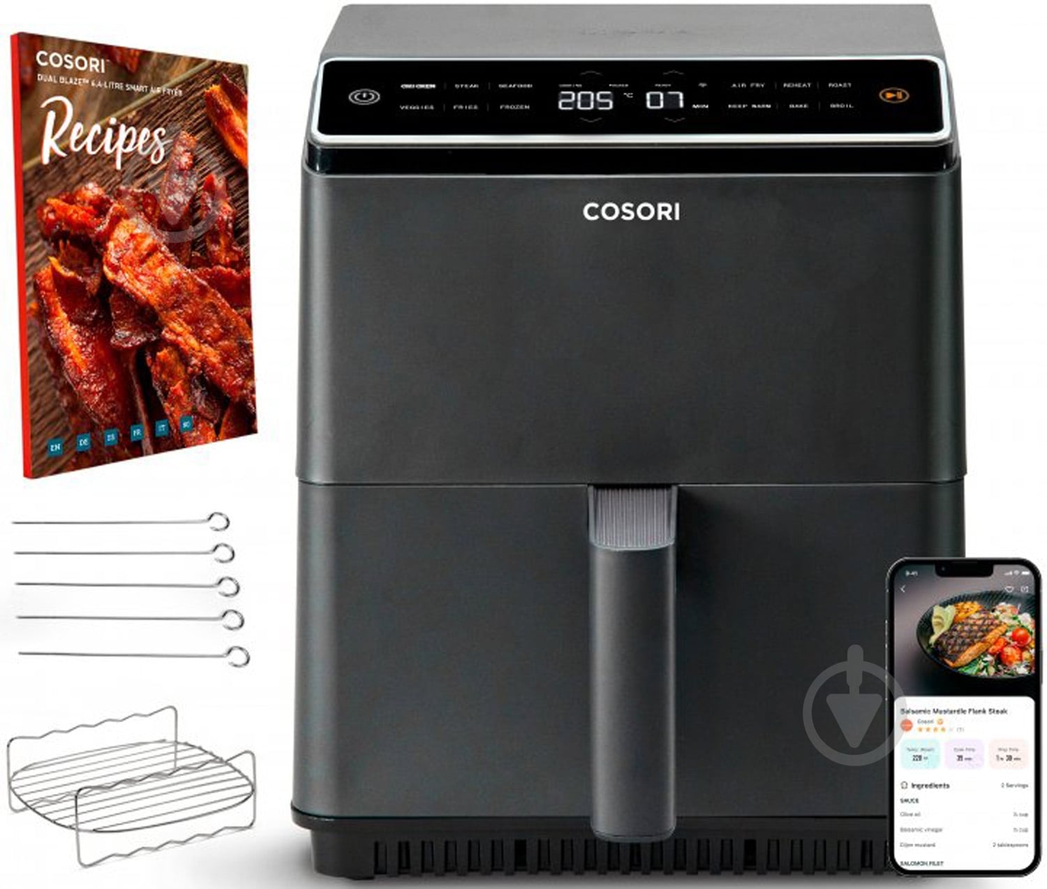 Мультипечь Cosori Smart Dual Blaze Chef Edition CAF-P583S-KEUR - фото 11