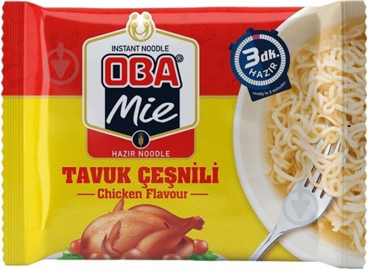 Лапша OBA Mie быстрого приготовления со вкусом курицы 60 г - фото 1