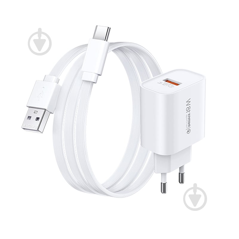 Зарядное устройство Remax Kiddy Series 3A 18W с кабелем Type-C White (RP-U119) - фото 1