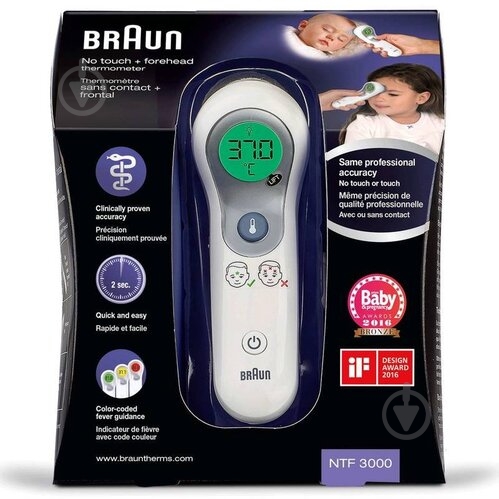 Термометр бесконтактный Braun NTF 3000 - фото 3 Термометр бесконтактный Braun NTF 3000 - фото 3