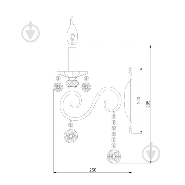Бра Strotskis Ravenna 1x60 Вт E14 белый/золото 10104/1 - фото 8