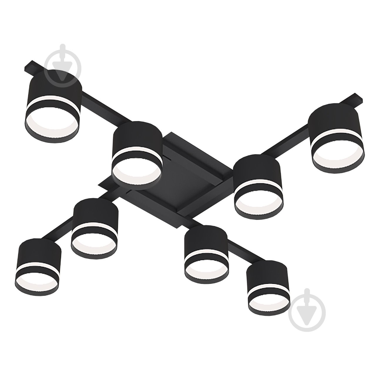 Люстра стельова Hopfen STARK SKJOLD-GX-8S BK 8xGX53 чорний - фото 1